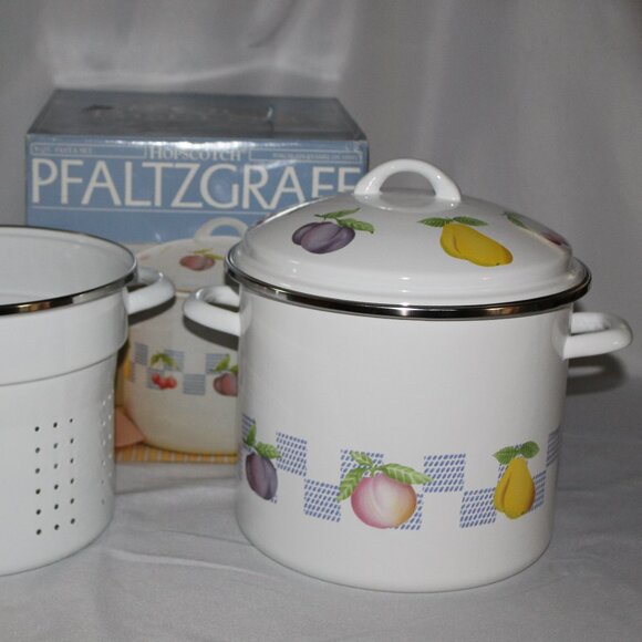 PFALTZGRAFF "HOPSCOTCH" 8 QT. PASTA SET PORCELAIN ENAMEL ON STEEL-NEW IN BOX - Picture 3 of 9